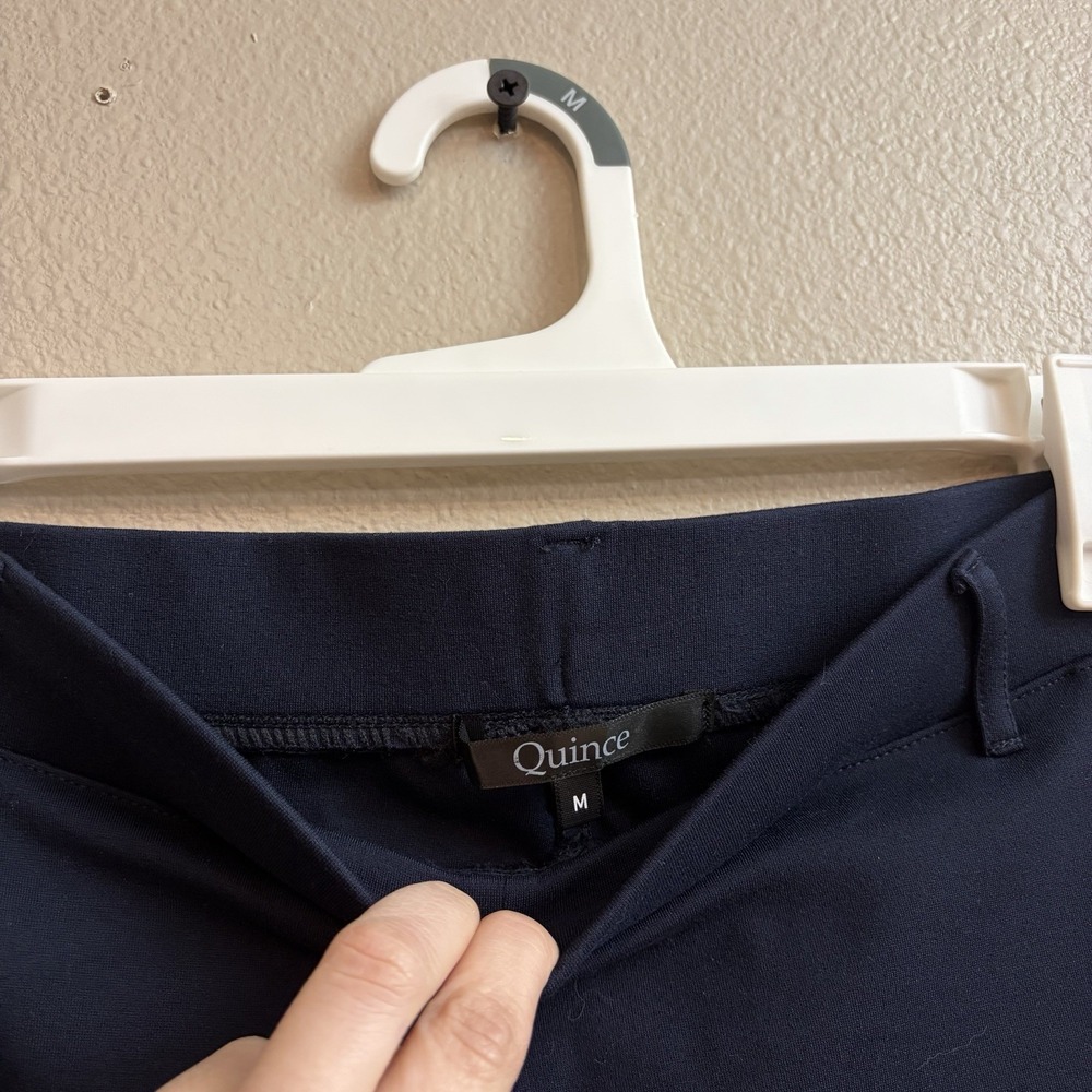 Quince Ultra-Stretch Ponte Bootcut Pants Size M Navy Blue Workwear Office - Picture 3 of 5